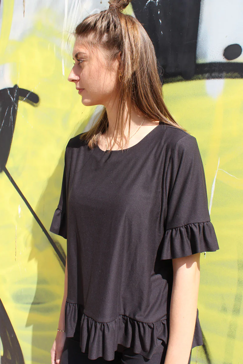 Alma Frill T-shirt | Sort | T-shirt fra Liberté Essentiel - Image 3