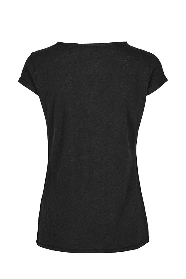 Troy Tee SS | Black | Sort basis t-shirt fra Mos Mosh - Image 3