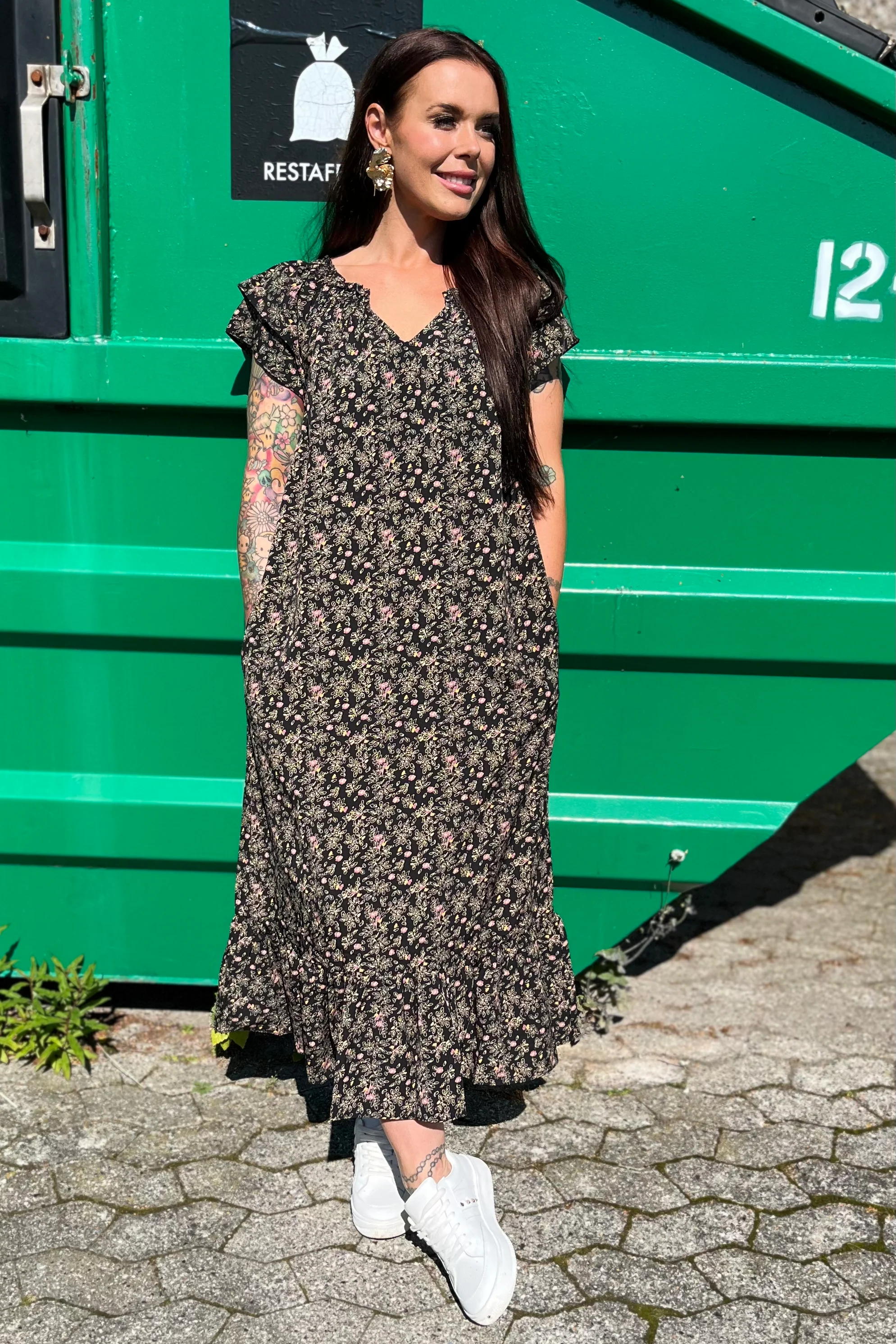 Sunrise Ming Flower Dress | Black | Kjole fra Co'couture - Image 10