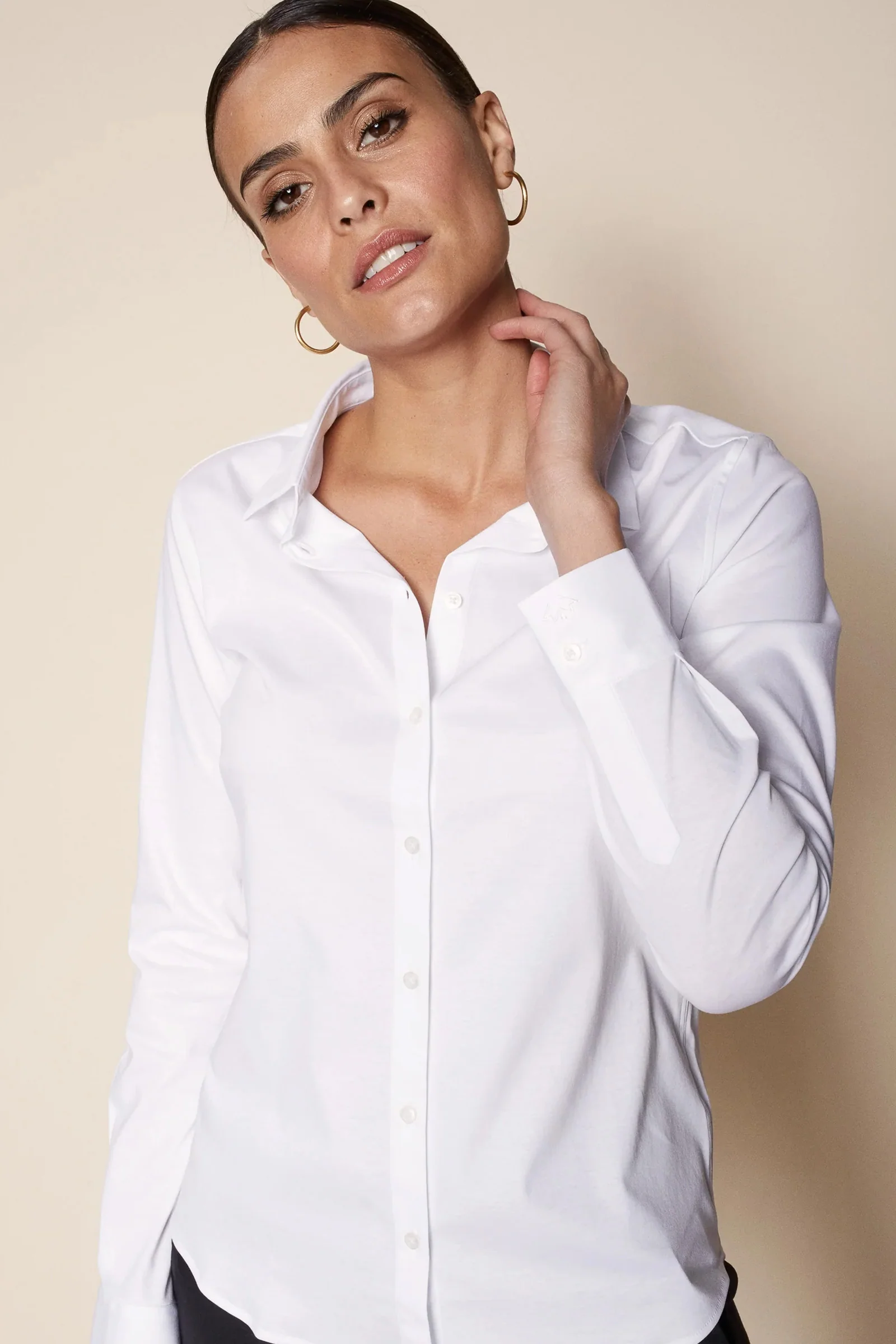 Tina Jersey Shirt | White | Jersey skjorte fra Mos Mosh - Image 14