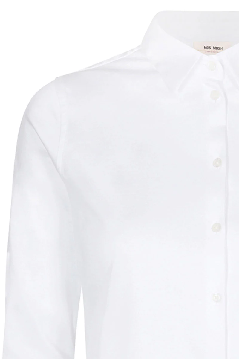 Tina Jersey Shirt | White | Jersey skjorte fra Mos Mosh - Image 4
